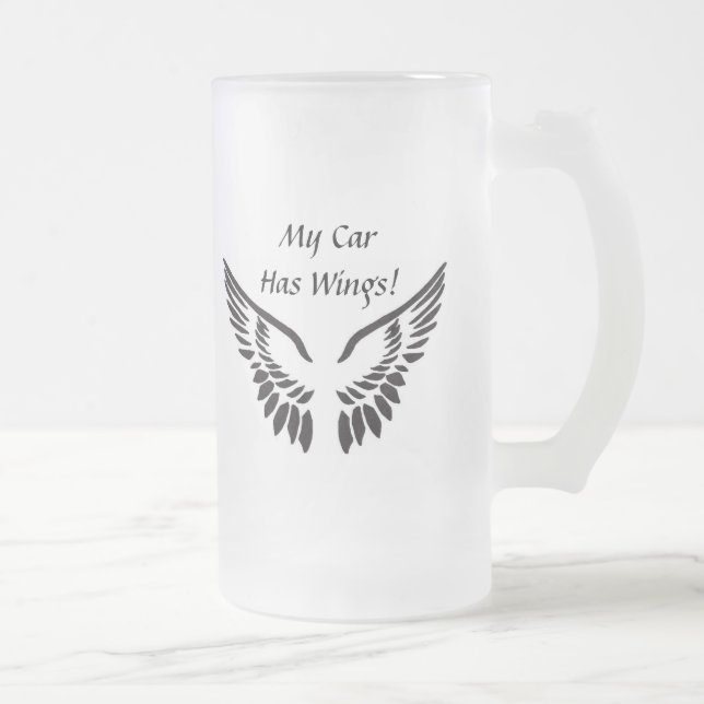 Mein Auto hat Flügel! Mattglas Bierglas (Rechts)