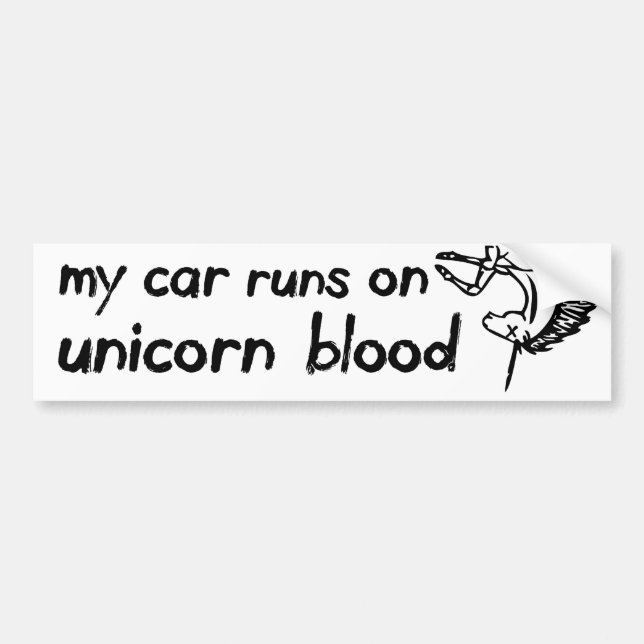 Mein Auto läuft auf Einhornblut Autoaufkleber (Vorne)