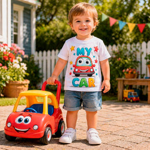Mein Auto Süßes Cartoon Kinder Fahrspaß Design Baby T-shirt