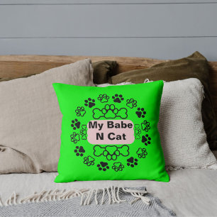Mein Babe und Katze Funny Retro Niedlich moderne P Kissen