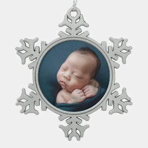 Mein Baby 1. Weihnachten Schneeflocken Zinn-Ornament