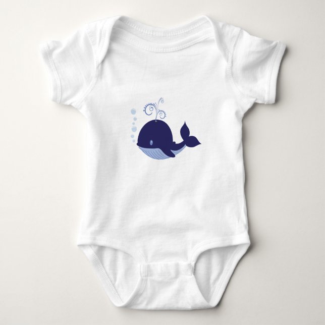Mein Baby Blue Whale Baby Strampler (Vorderseite)