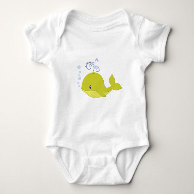 Mein Baby Green Whale Strampler (Vorderseite)