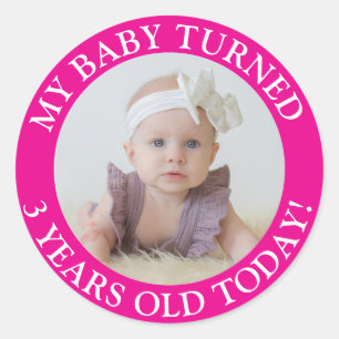 Mein Baby ist heute fünf Jahre alt Runder Aufkleber