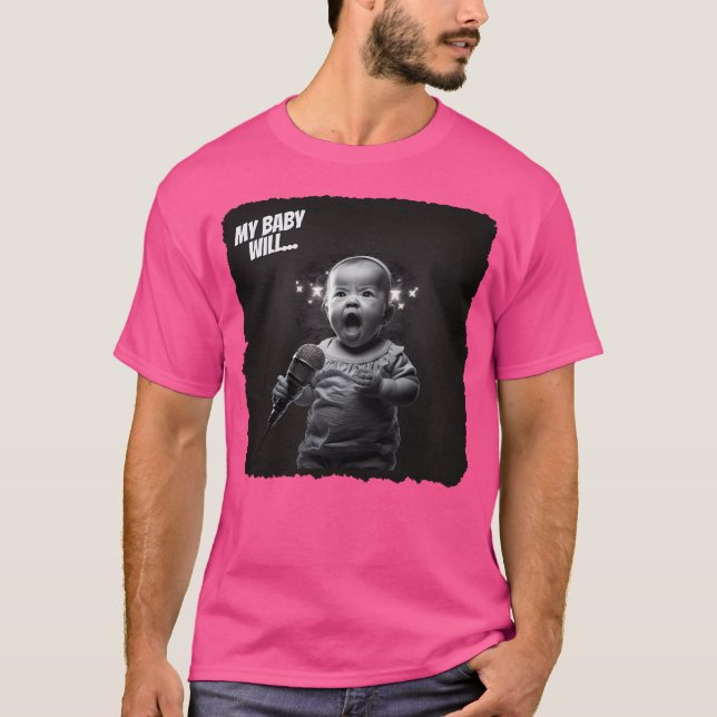 Mein Baby wird Sänger. Das schöne Baby T-Shirt (Vorderseite)
