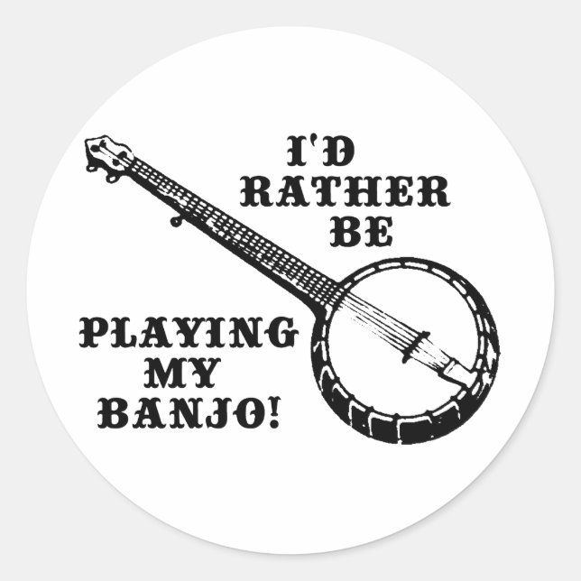 Mein Banjo spielen Runder Aufkleber (Vorderseite)