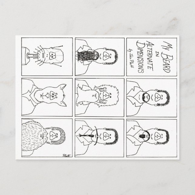 Mein Bart in anderen Dimensionen Postkarte (Vorderseite)