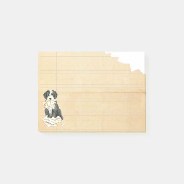 Mein bärtiger Collie aß meine Hausaufgaben Post-it Klebezettel (Vorderseite)
