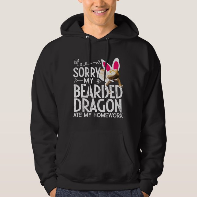 Mein bärtiger Drache aß meine Hausaufgaben bärtige Hoodie (Vorderseite)