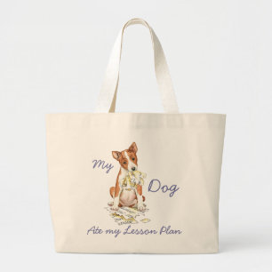 Mein Basenji Ate mein Lektionsplan Jumbo Stoffbeutel