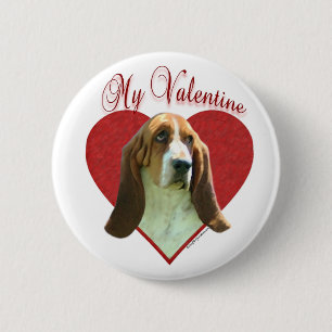 Mein Basset Hound Valentine Button