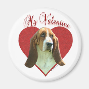 Mein Basset Hound Valentine Magnet