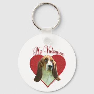 Mein Basset Hound Valentine Schlüsselanhänger