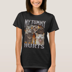Mein Bauch tut weh Lustiges Katzen-Meme-Bootleg-Gr T-Shirt