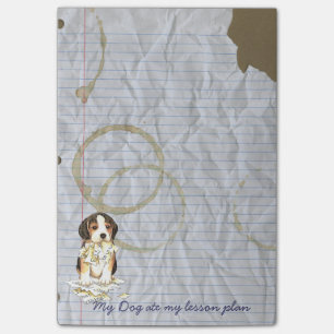 Mein Beagle aß meinen Lektions-Plan Post-it Klebezettel