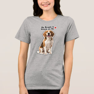 Mein Beagle hängt an mir Hunde Liebhaber Tri-Blend Shirt
