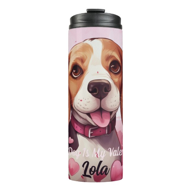 Mein Beagle Hund ist mein Personalisierter Valenti Thermosbecher (Vorderseite)