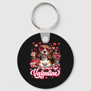 Mein Beagle ist mein Valentine T-Shirt Hund Lover  Schlüsselanhänger