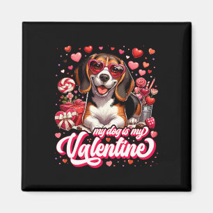 Mein Beagle ist mein Valentins-T-Shirt Hundeliebha Magnet