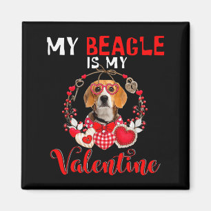 Mein Beagle ist mein Valentinstag Lustiger Hundebe Magnet