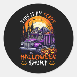 Mein Beängstigendes Halloween-Shirt, sonnige Skele Runder Aufkleber
