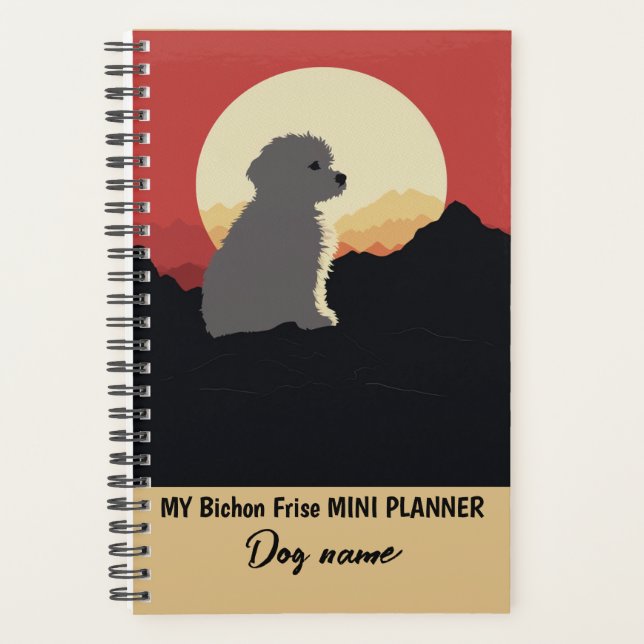 Mein benutzerdefinierter Hundename Bichon Frise Po Planer (Vorderseite)