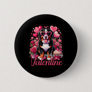 Mein Berner Hund ist mein Valentinhund Lover Button