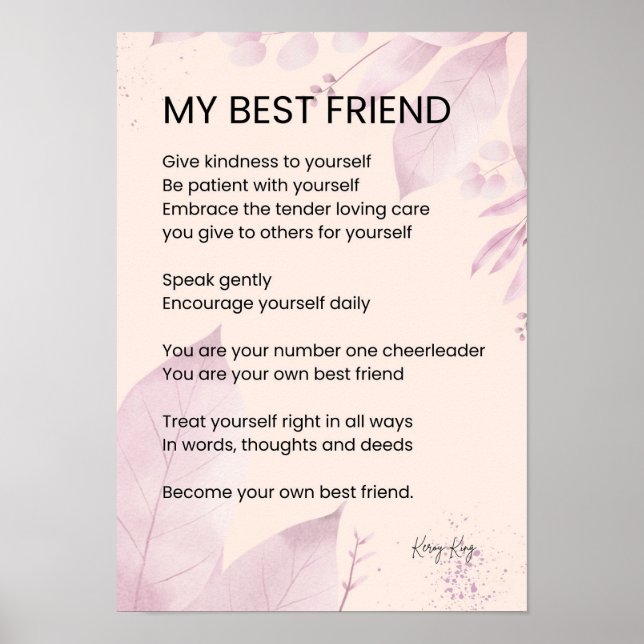 Mein bester Freund ermutigt Gedicht Gedichte Poster (Vorne)