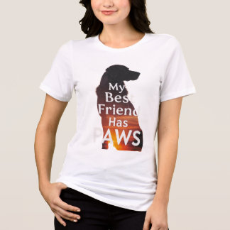 Mein bester Freund hat Pfoten - Hunde-Silhouette b Tri-Blend Shirt