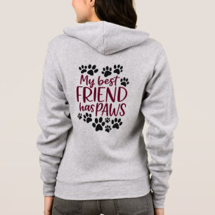 Mein bester Freund hat Pfoten Reißverschluss Kapuz Hoodie