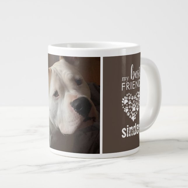 Mein bester Freund Hund Foto Personalisiert Jumbo-Tasse (Vorderseite Rechts)