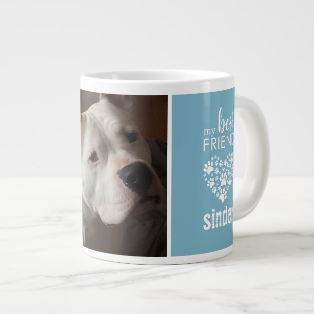 Mein bester Freund Hund Foto Personalisiert Jumbo-Tasse (Vorderseite Rechts)