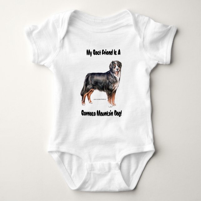 Mein bester Freund ist ein Bernese Gebirgshund Baby Strampler (Vorderseite)