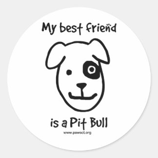 Mein bester Freund ist ein Pit-Stier Runder Aufkleber