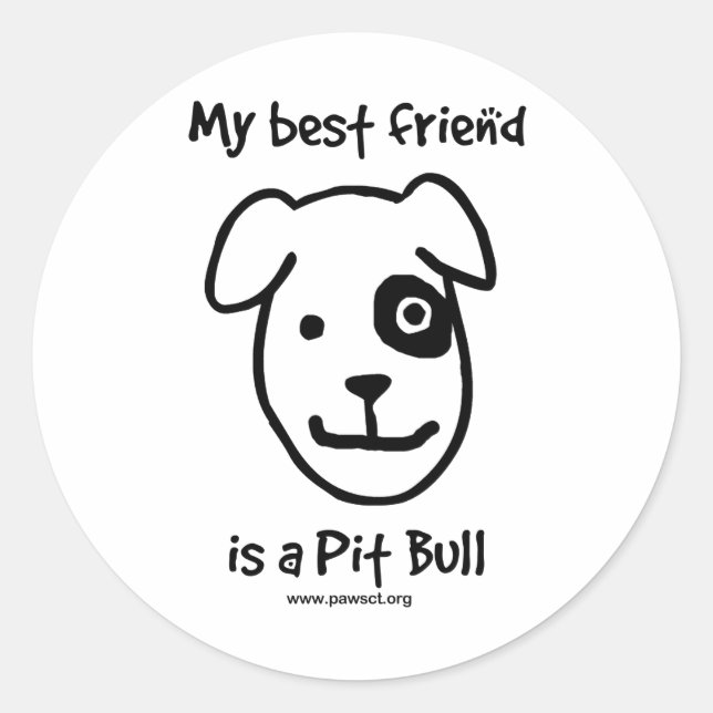 Mein bester Freund ist ein Pit-Stier Runder Aufkleber (Vorderseite)