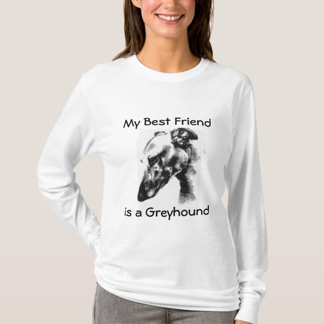 Mein bester Freund ist ein schöner Windhund-Hund T-Shirt (Vorderseite)