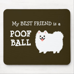 Mein bester Freund ist ein Wollknäuel - Weißer Pom Mousepad