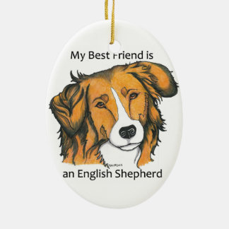 Mein bester Freund ist ein Zobel-Englisch-Schäfer! Keramikornament