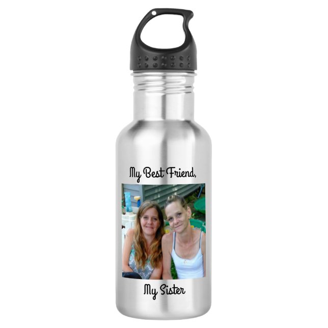 Mein bester Freund, meine Schwester, Personalisier Edelstahlflasche (Vorderseite)