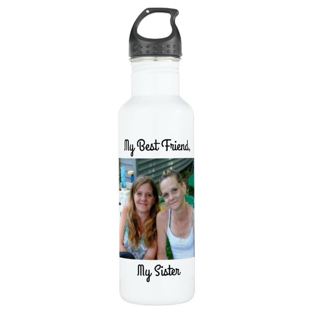 Mein bester Freund, meine Schwester, Personalisier Edelstahlflasche (Vorderseite)