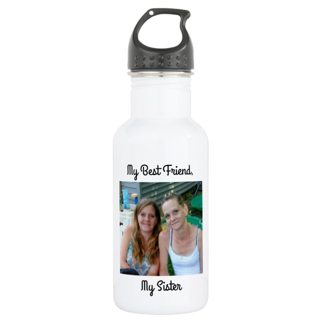 Mein bester Freund, meine Schwester, Personalisier Edelstahlflasche (Vorderseite)
