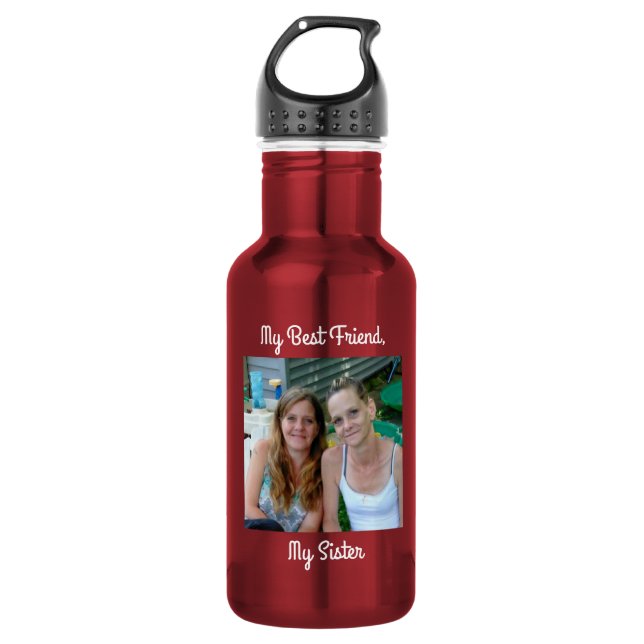 Mein bester Freund, meine Schwester, Personalisier Edelstahlflasche (Vorderseite)