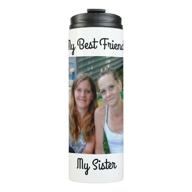 Mein bester Freund, meine Schwester, Personalisier Thermosbecher (Vorderseite)