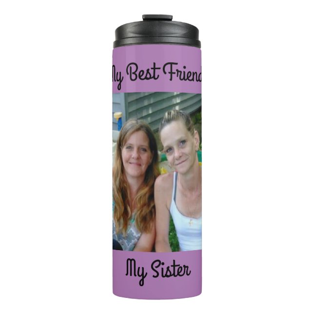 Mein bester Freund, meine Schwester, Personalisier Thermosbecher (Vorderseite)