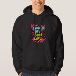 Mein bestes Leben in farbenfroher Pop-Art-Grafik Hoodie