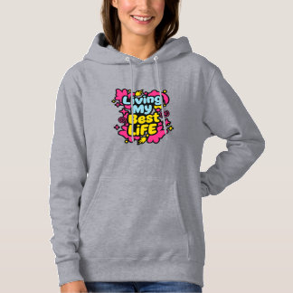 Mein bestes Leben in farbenfroher Pop-Art-Grafik Hoodie