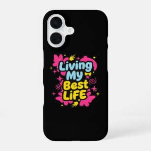 Mein bestes Leben in farbenfroher Pop-Art-Grafik iPhone 16 Hülle