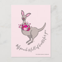 Mein Beutel ist voll von Liebe Kangaroo Flachkarte