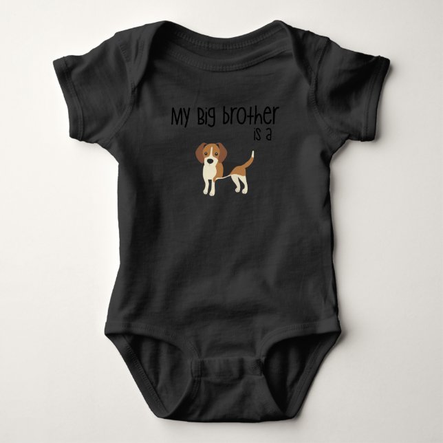 Mein Big Brother ist ein Beagle, Baby Duschgeschen Baby Strampler (Vorderseite)