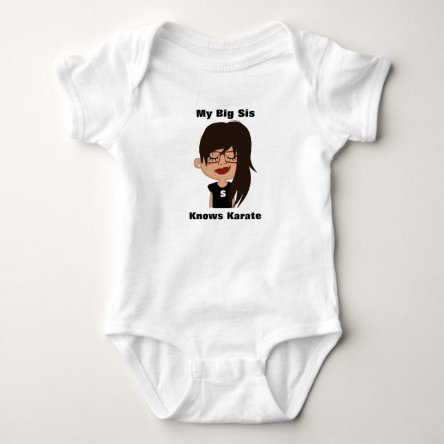 Mein Big Sis kennt Karate ... FÜGEN SIE IHREN EIGE Baby Strampler (Vorderseite)